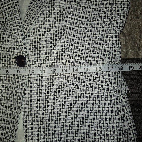 Emily White Black Business One Button Front Jacket Size 10 - Picture 10 of 13